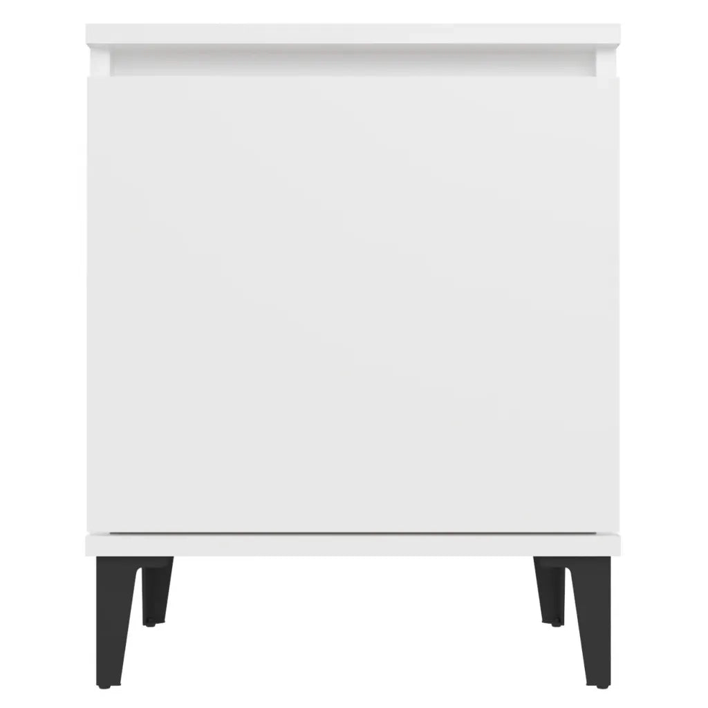 Comodino con Gambe in Metallo Bianco 40x30x50 cm cod mxl 31055