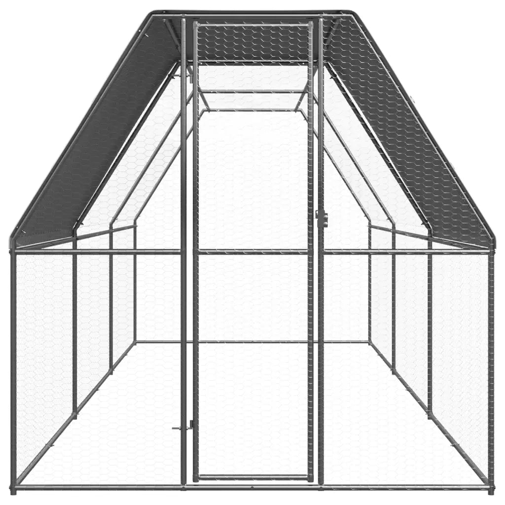 Pollaio da Esterno 2x6x2 m in Acciaio Zincato CFW4680075