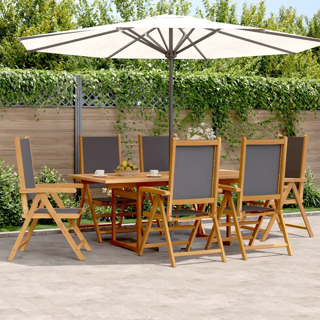 Set Pranzo da Giardino 7 pz Antracite Tessuto e Legno Massello 3281737