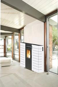 STUFA A PELLET SLIM KW 10 CANALIZZATA COLORE BORDEAUX O BIANCA