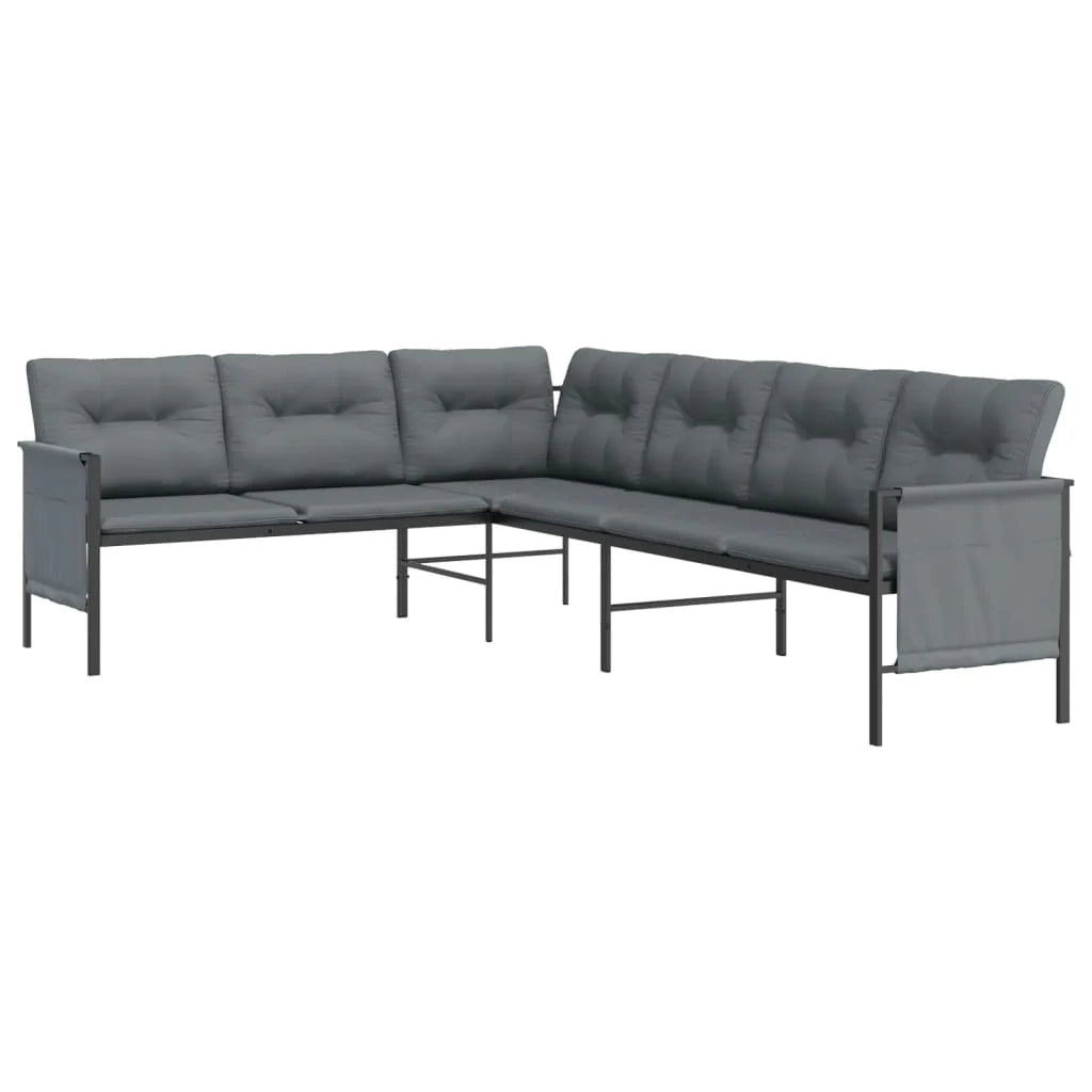 Divano angolare da giardino 230 x 168 x 65 cm acciaio e textilene antracite 02_0013206