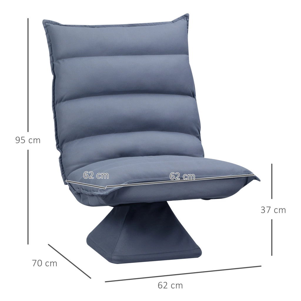 Poltrona girevole reclinabile con schienale imbottito ¨C zephmum ¨C 62x70x95 cm grigio