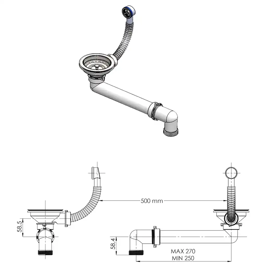 Lavello da Cucina in Granito Vasca Singola Grigio CFW9688246