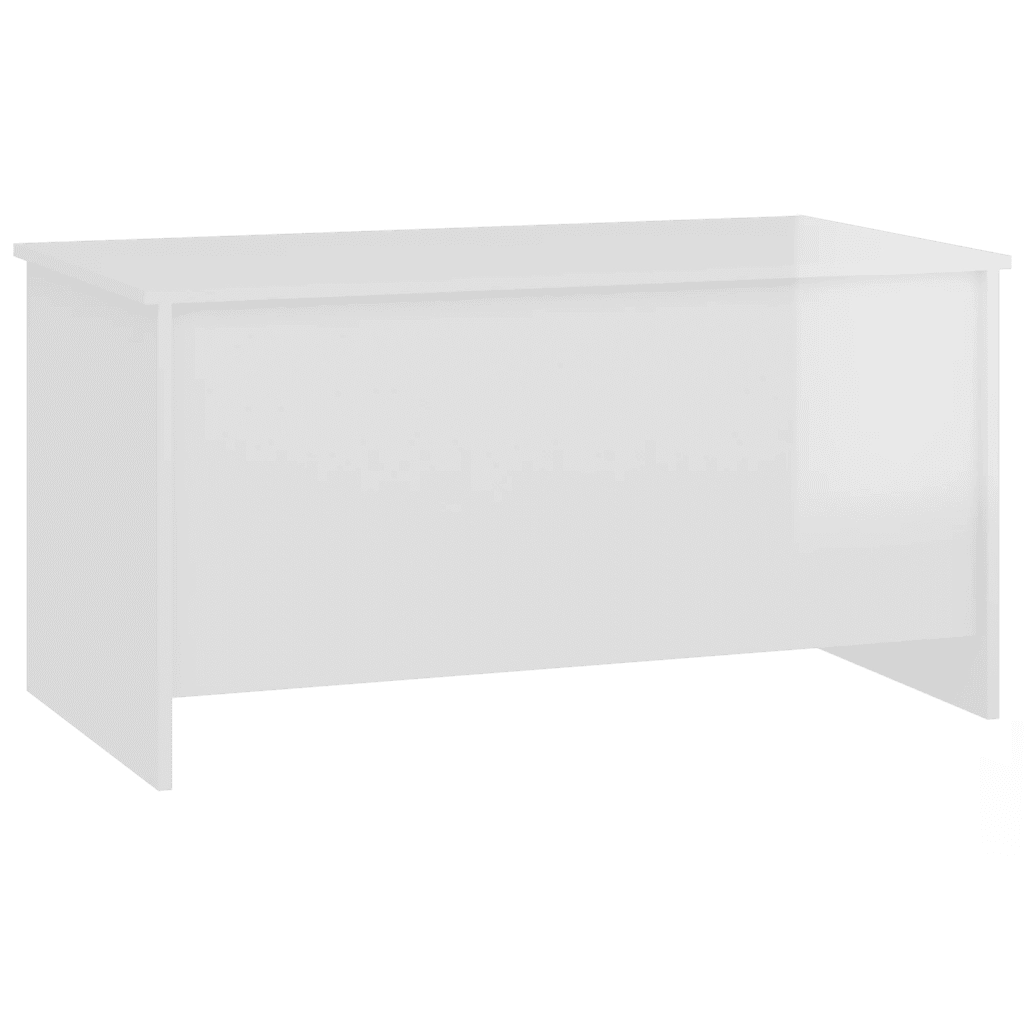 Tavolino Bianco Lucido 102x55,5x52,5 cm in Legno Multistrato 809671