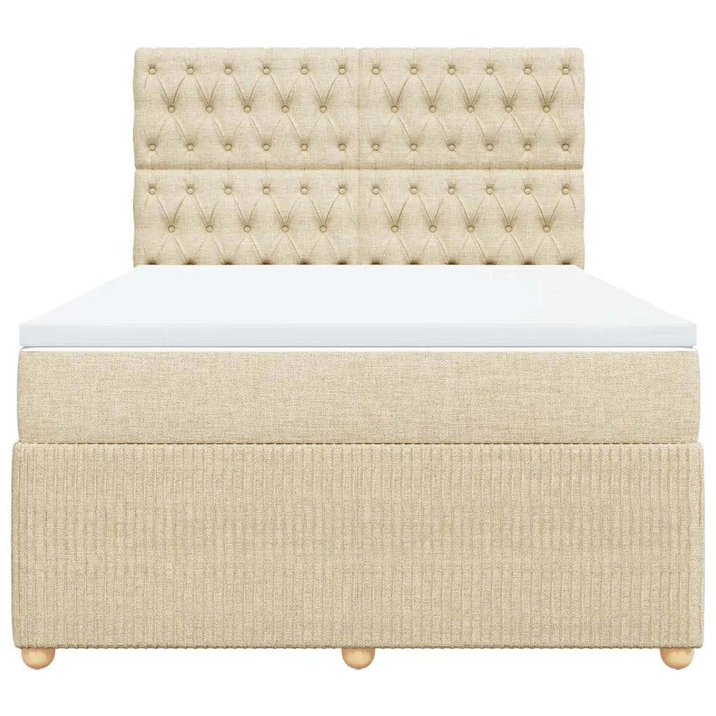 Giroletto a Molle con Materasso Crema 140x19 cm in Tessuto 3292063