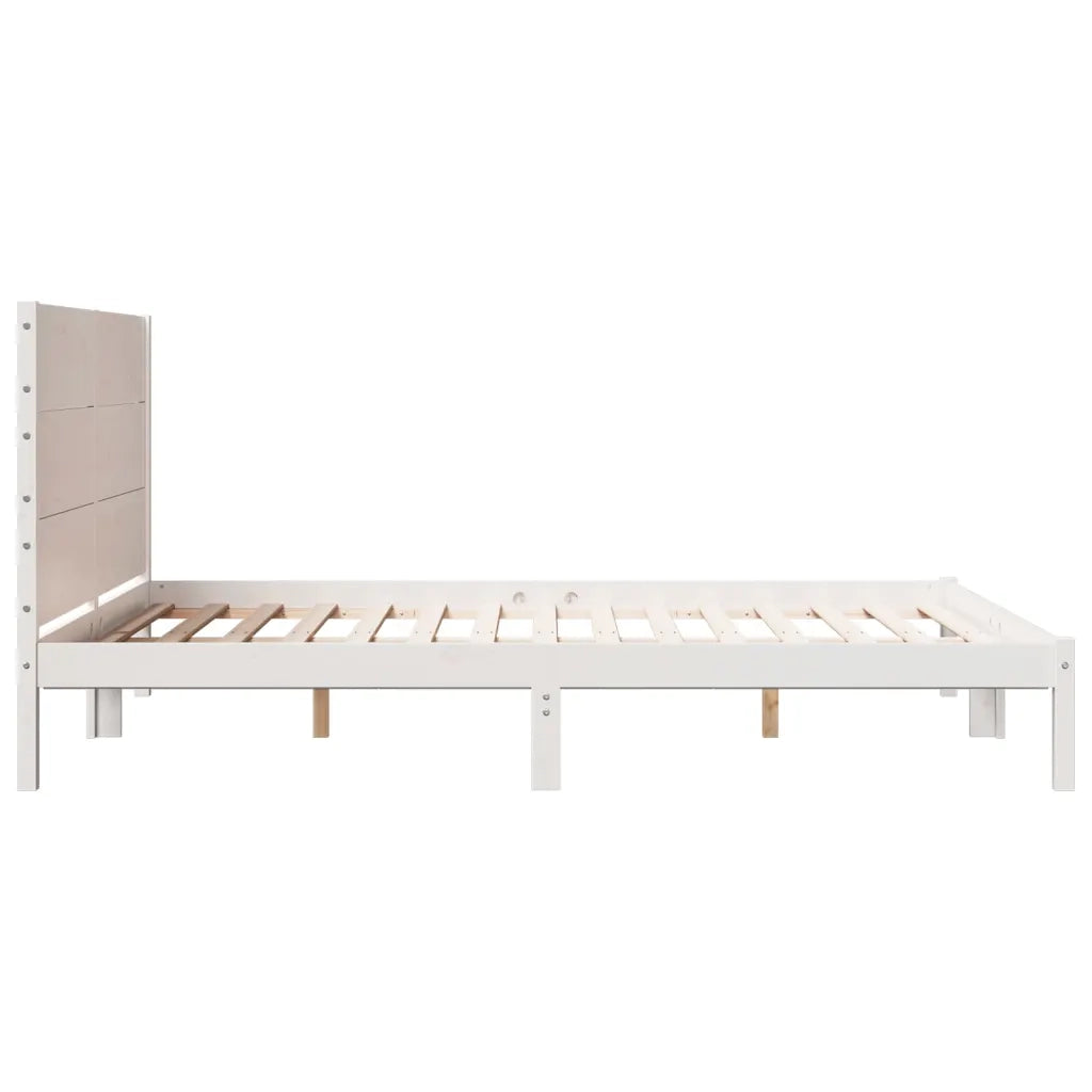 vidaXL Giroletto Extra Lungo senza Materasso Bianco 140x220cm Massello