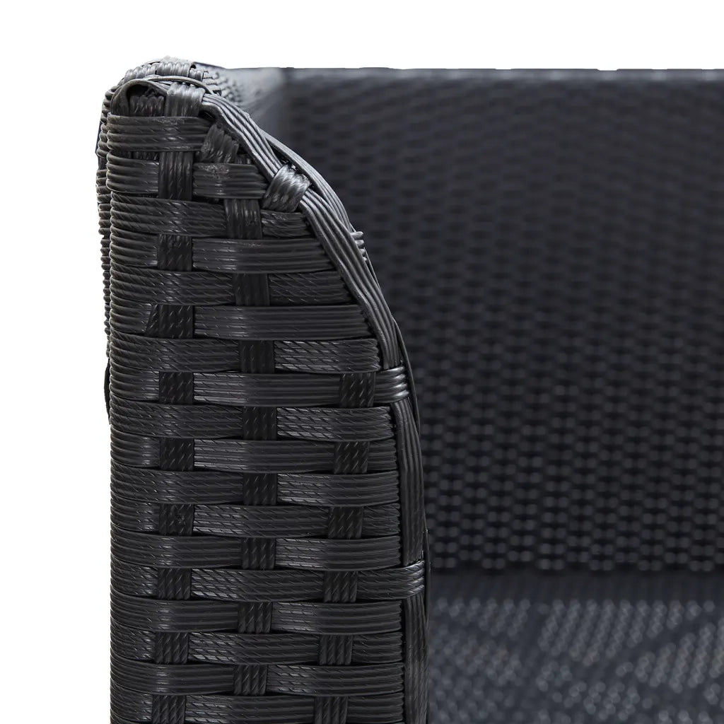 Divani Angolari da Giardino 2 pz in Polyrattan Nero cod mxl 70661