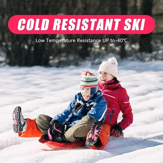 Slittino per bambini con maniglia - Snowboard per bambini - Giocattolo all'aperto per l'inverno - Slittino con manubrio - Pattini e slitta in movimento - 2 pezzi