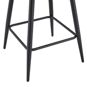 Sgabello da bar con schienale curvo e seduta ergonomica con poggiapiedi in pu e metallo bianco per cucina e isola