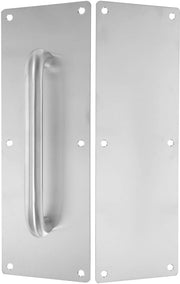 Manubrio di apertura a spinta e trazione - Materiale resistente all'usura in acciaio inossidabile - Nero - Maniglie e leve di apertura - Adatto per porte interne ed esterne - Idoneo per porte in legno