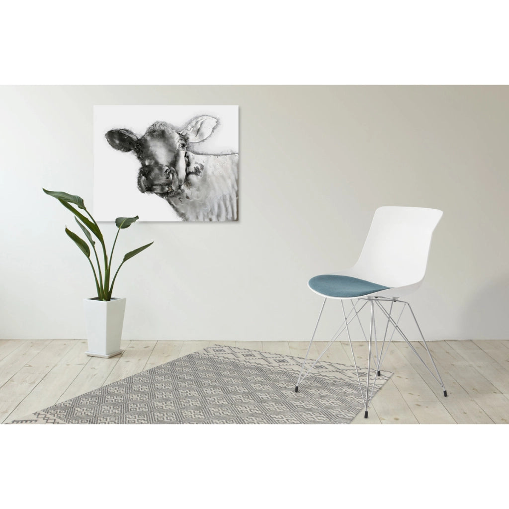 Set 2 sedie Emily con cuscino integrato petrolio e grigio
