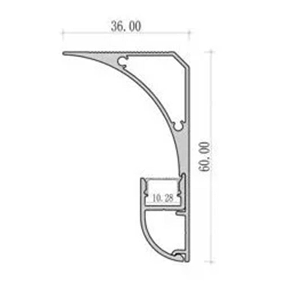Trade Shop - 5pz Profilo Alluminio Linea D'angolo Con Copertura Opaca Per Striscia Led 10mm Bianco Al-33 -