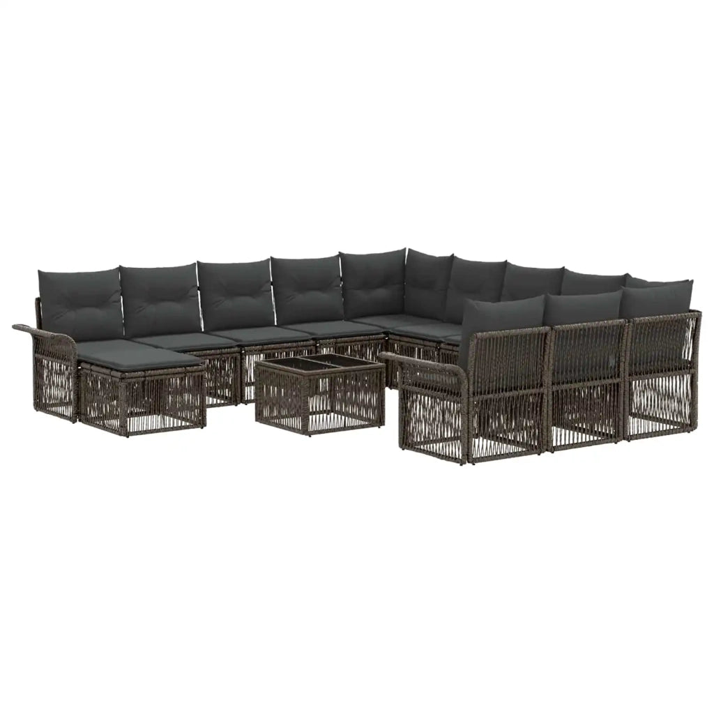 Set Divano da Giardino 13 pcs Grigio e Grigio Scuro polyrattan