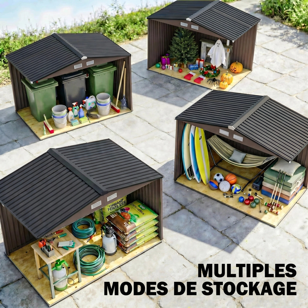 Gazebo giardino ¨C Minimal ¨C marrone 277x195x192 cm