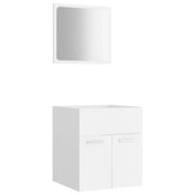 Set Mobili da Bagno | Armadio da bagno 2 pz Bianco in Legno Multistrato