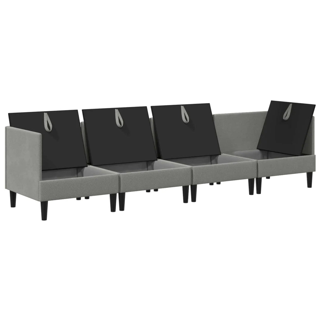 Set di mobili per il soggiorno 4 pcs Grigio scuro Tessuto