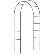 Arco di rose in metallo, arco da giardino per piante rampicanti, nero, 140x40x240 cm