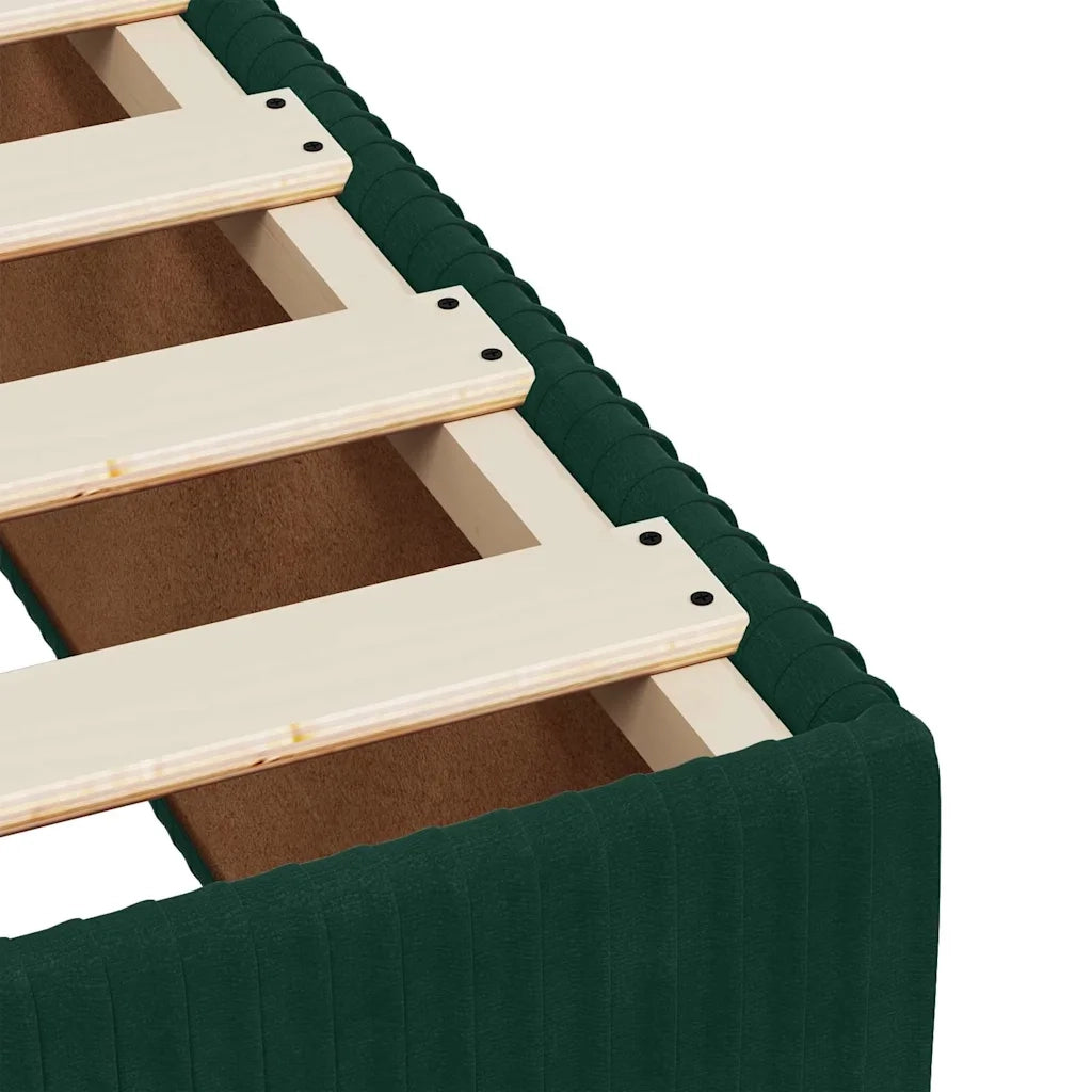 Giroletto a Molle con Materasso Verde Scuro 140x190 cm Velluto 3285641