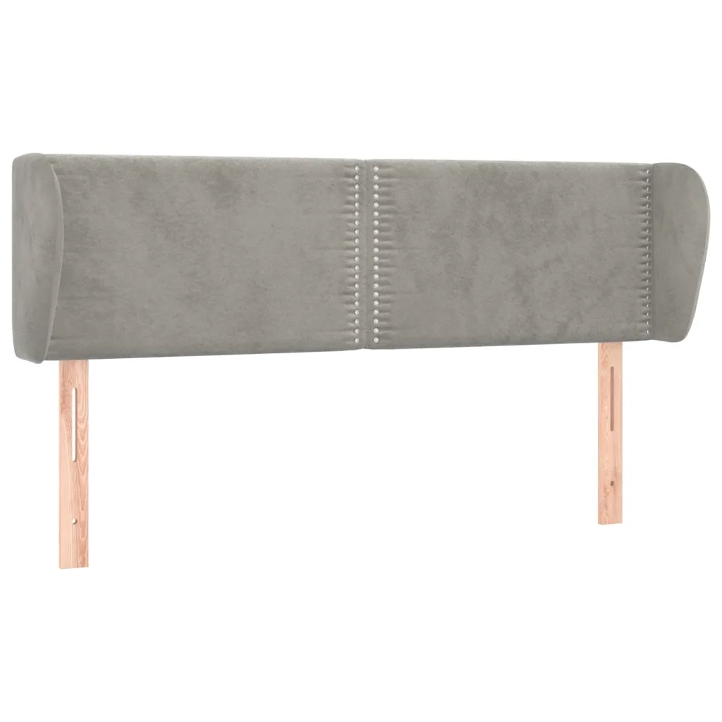 Testiera ad Orecchio Grigio Chiaro 147x23x78/88 cm in Velluto 3117052