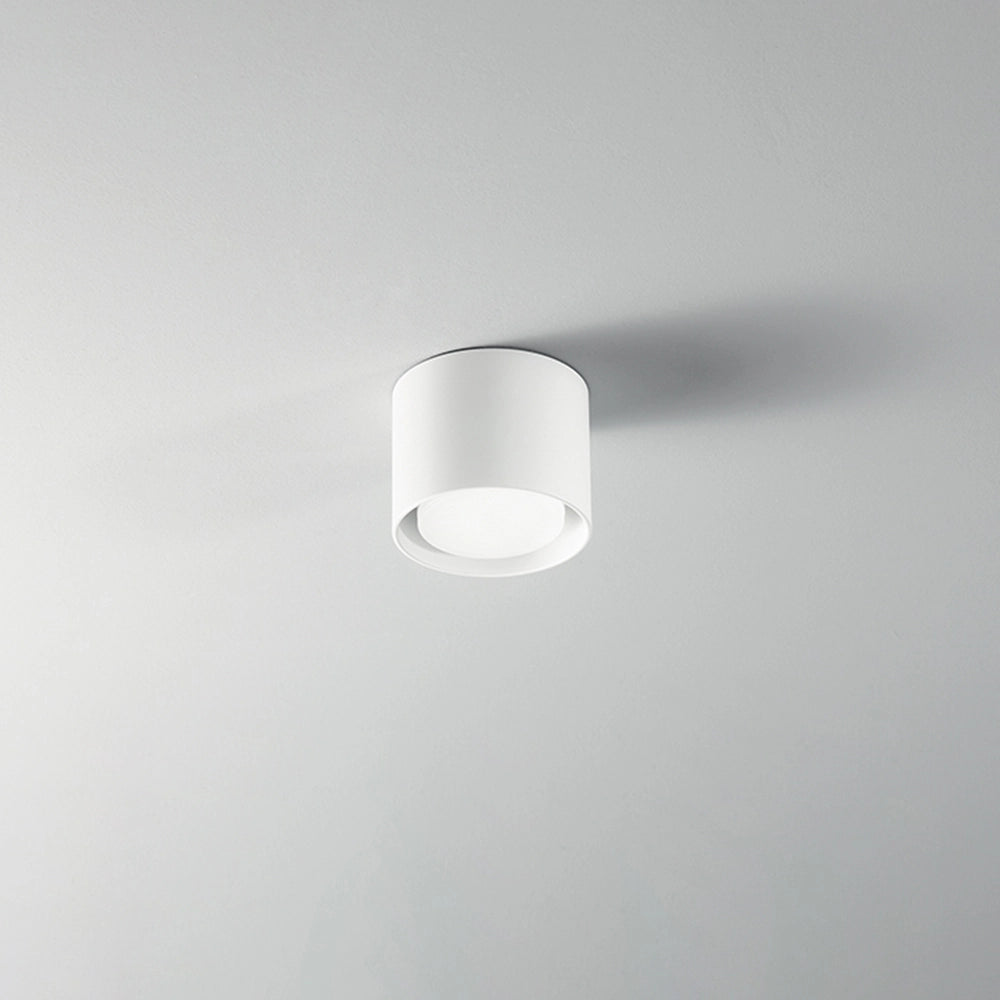Plafoniera Moderna Geo Alluminio Bianco 1 Luce Gx53