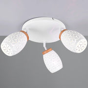 PLAFONIERA 3XE14 BIDAR D.58CM BIANCA/LEGNO