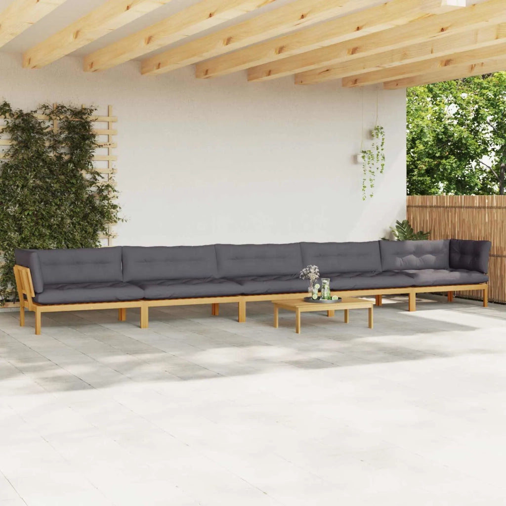 6 Pezzo Unità di divano pallet da giardino