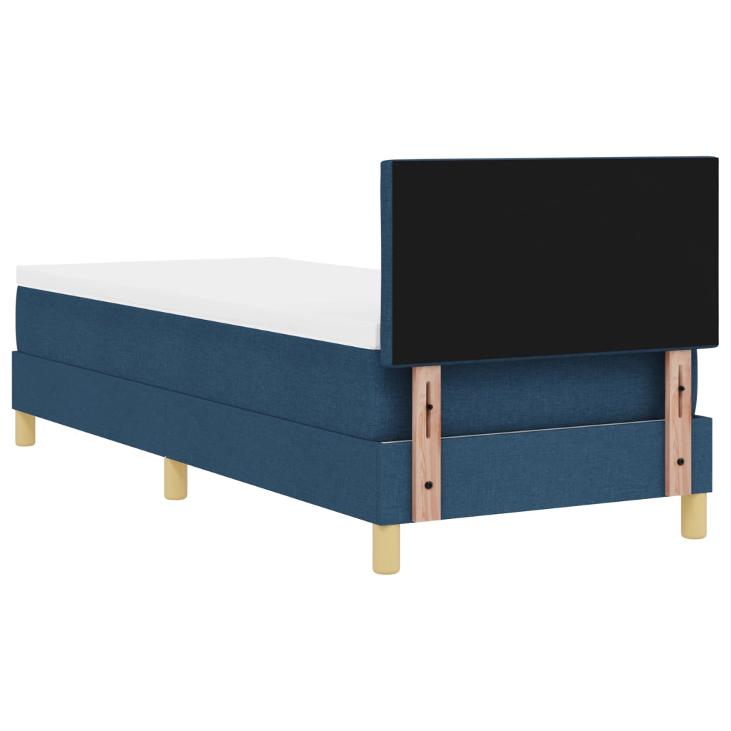 Letto Box Spring con Materasso Blu 80x200 cm Tessuto
