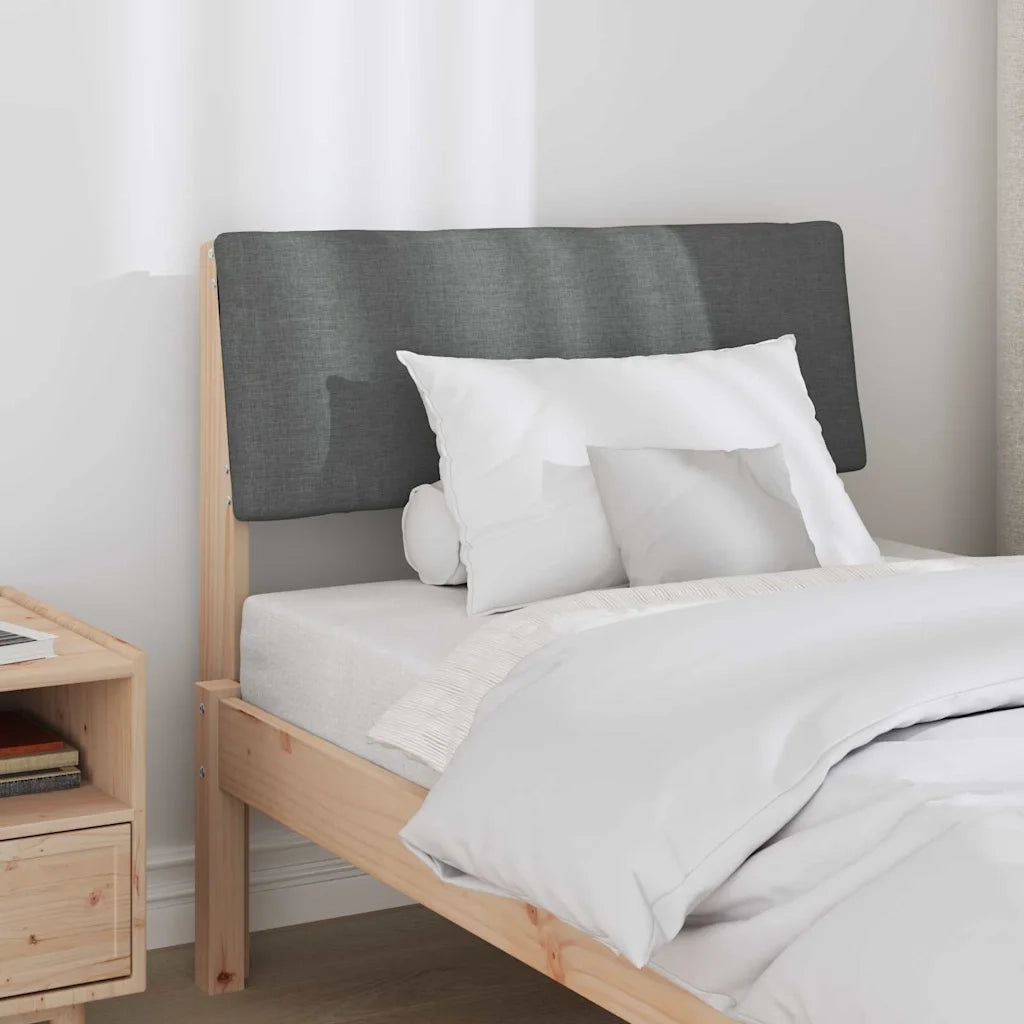 Testiera imbottita Grigio scuro 75 cm Pino massello