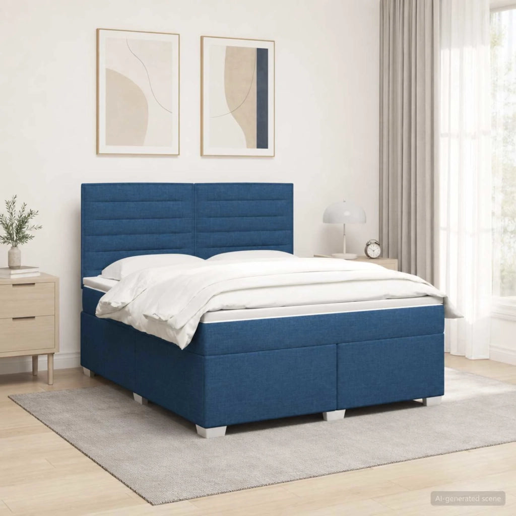 Letto box spring con materasso Blu 180 x 200 cm Tessuto 3454928