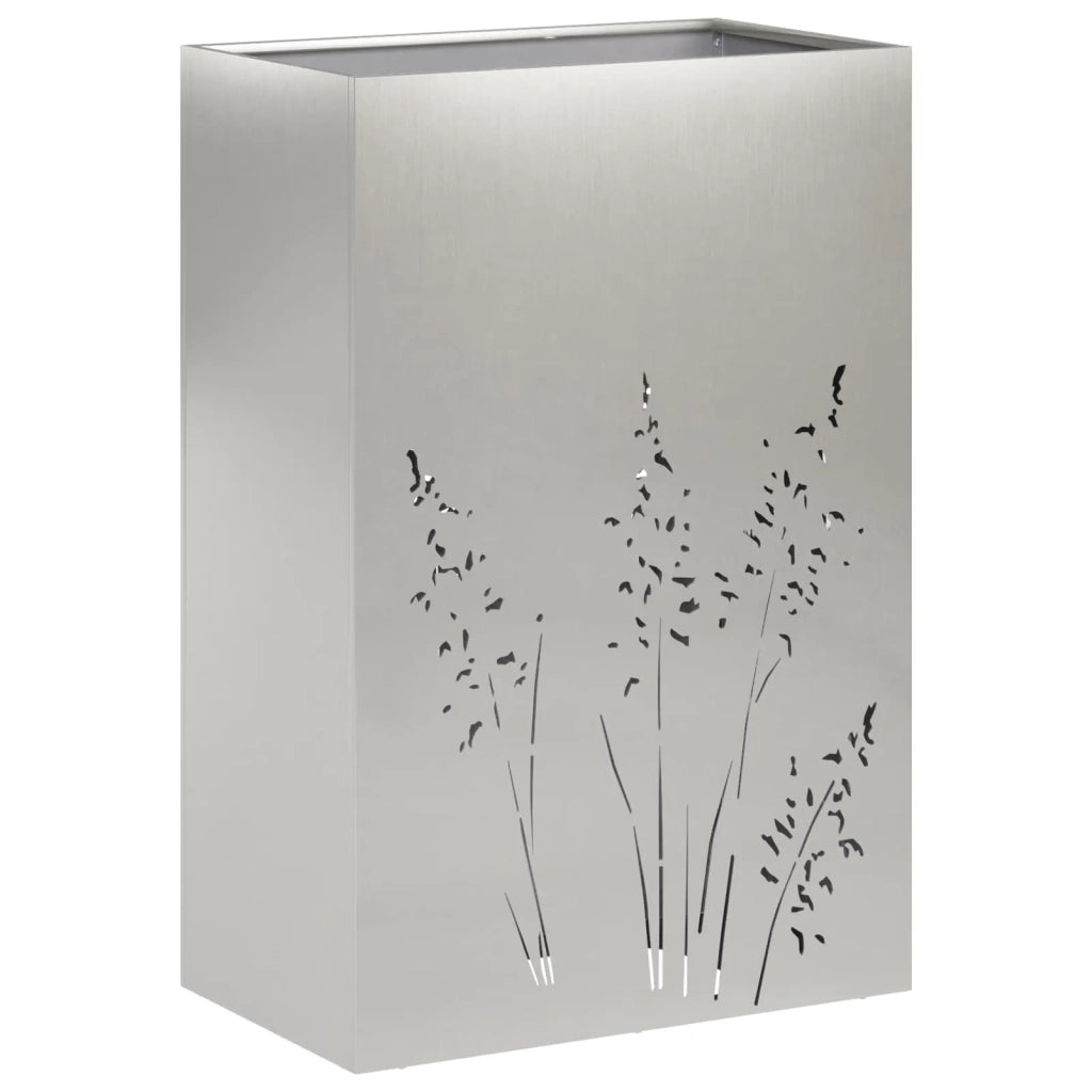 Vaso da giardino Argento 50 x 30 x 75 cm Acciaio Inox 8005786