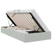 Letto singolo | Letto per adulti | Letto ottomano Grigio Chiaro 90 x 190 cm Velluto