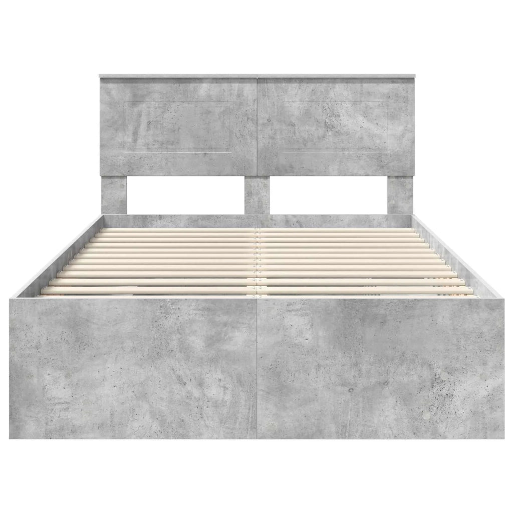 Struttura del letto con testiera Grigio cemento 120 x 123 cm