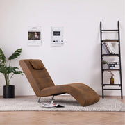 Sdraio con Cuscino Marrone in Pelle Sintetica Scamosciata cod mxl 68613