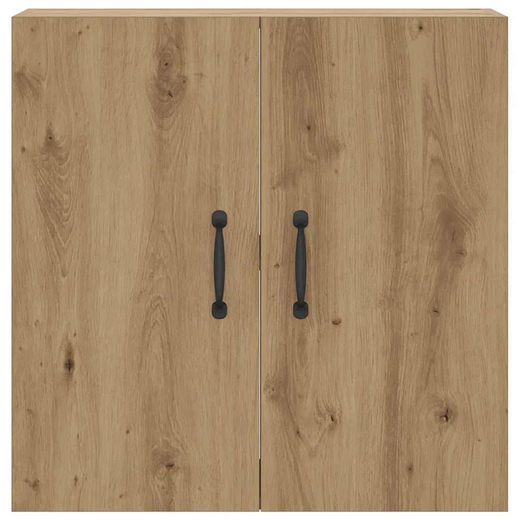 Mobile contenitore a parete pratico 60 x 31 x 60 cm finitura artigianale in legno di rovere composito 02_0051026