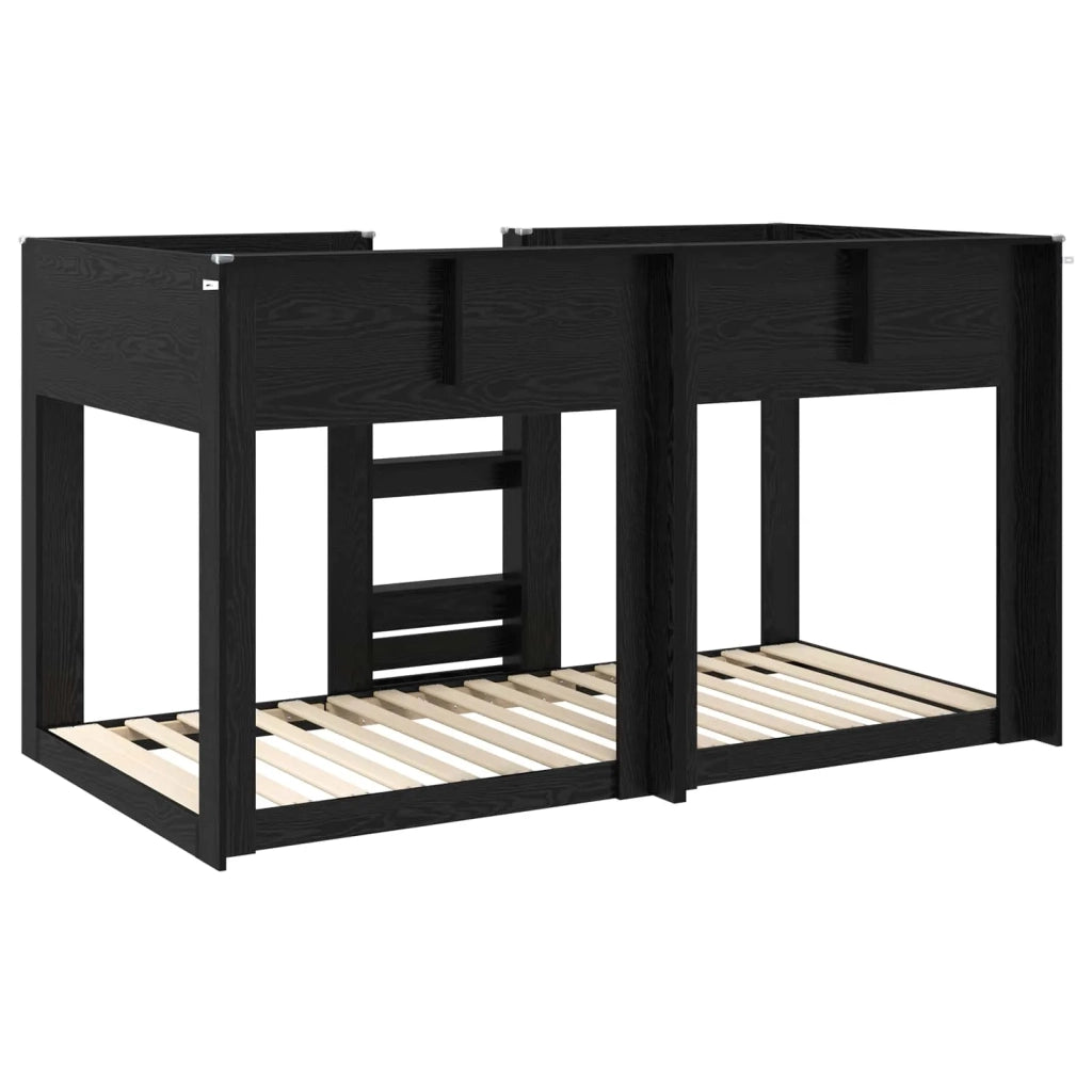 Letto a Castello per Bambini Rovere Nero 80 x 200 cm
