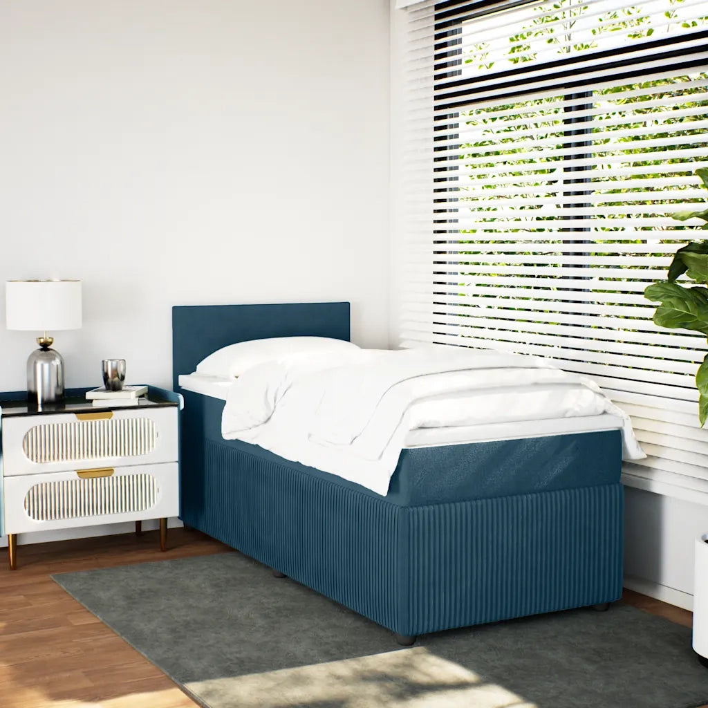 Giroletto a Molle con Materasso Blu 100x200 cm in Velluto 3287660