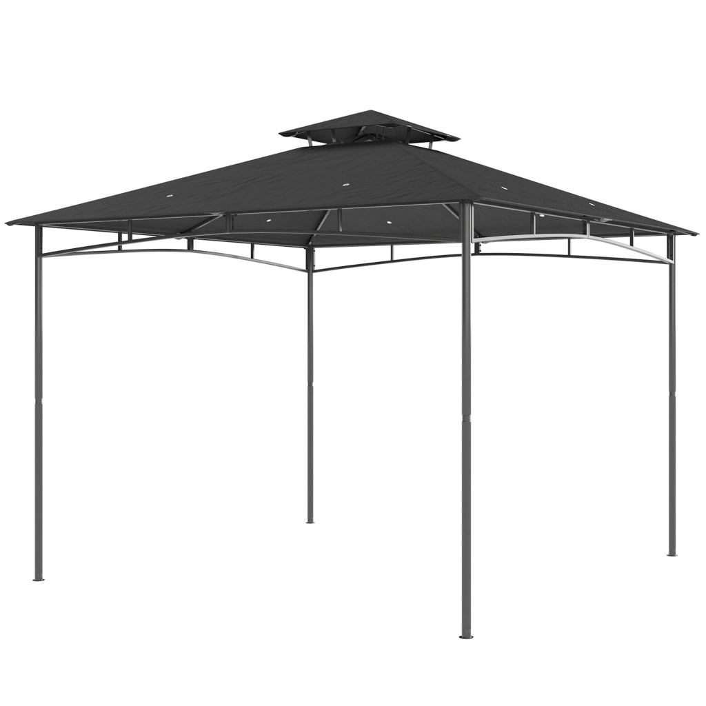 Gazebo da Giardino ¨C Zephmum ¨C Grigio Scuro 3x3 m Doppio Tetto