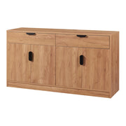 Credenza cassettiera mobile contenitore per soggiorno ingresso camera da letto MDF 75 x 140 x 40 cm effetto rovere 03_0009047