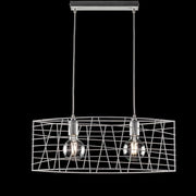 Lampadario industrial a sospensione in ferro Bianco Argento 61x h25 cm