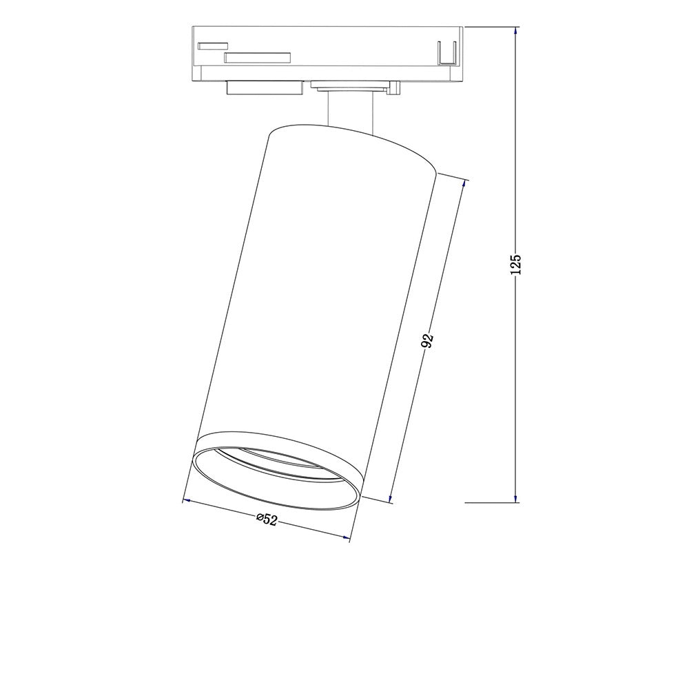 Faretto Per Binario Moderno Focus S Alluminio Nero 1 Luce
