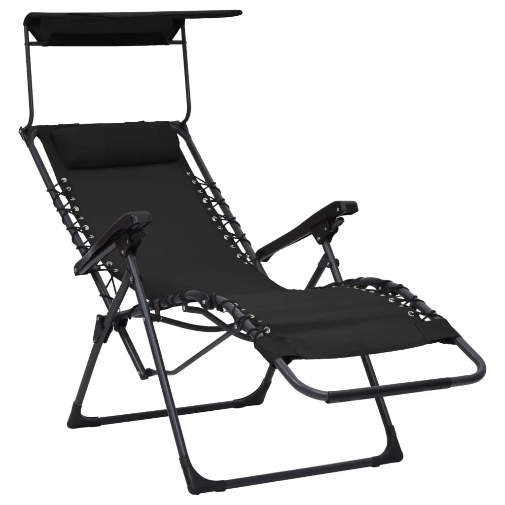 Set di due sedie da terrazza pieghevoli in Textilene nero 02_0011986