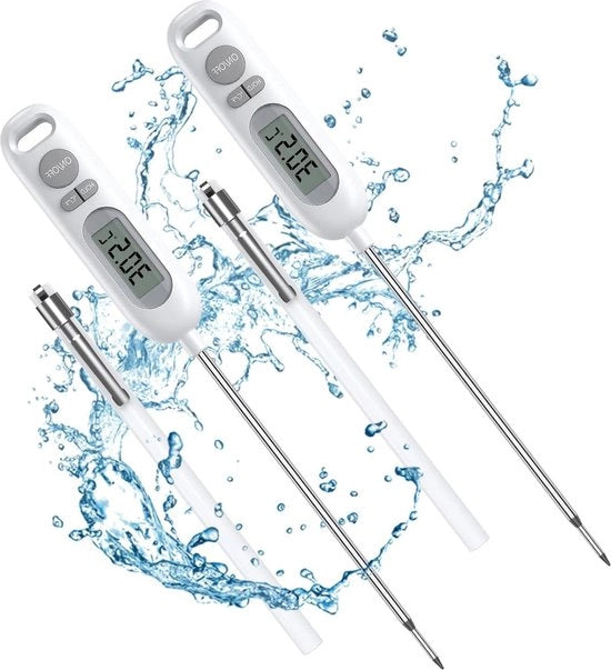 Termometro di carne Termometro digitale per griglia con lunga sonde IPX65 impermeabile all'acqua per la cottura al BBQ, la griglia e la cottura 2 pezzi