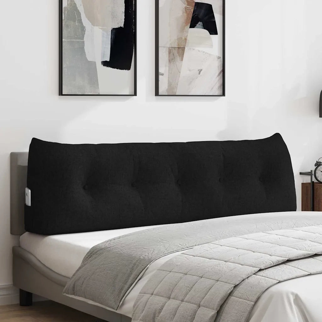 Cuscino per Schiena Nero 160 x 24 x 50 cm Tessuto 42014530