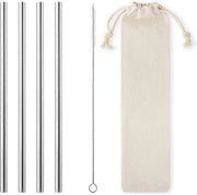 12 Set di Rami in Acciaio Inossidabile Riciclabili con Spazzola di Pulizia e Borsa Portatile - Ideale per Cocktail e Smoothie