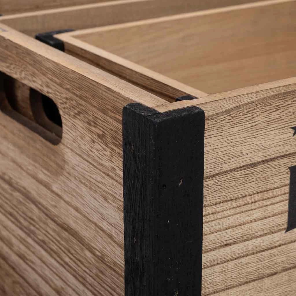 Cassettiera in legno stampata set 3 pz 36x26x18h-31x21x16h-26x16x14h cm