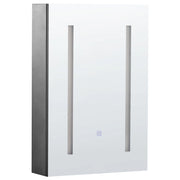 Specchiera da bagno in vetro nero e legno ingegnerizzato con LED 40 x 60 cm Design moderno