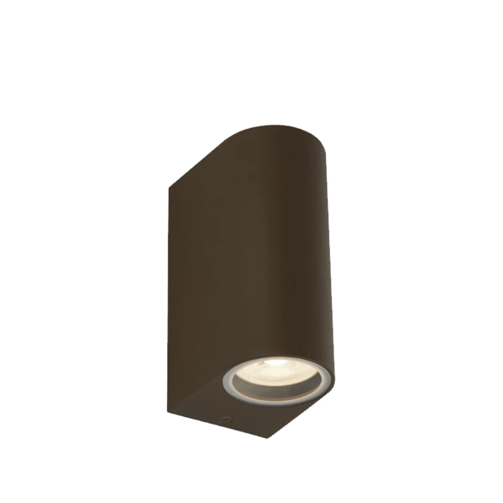 Applique Contemporanea Eiffel Alluminio Marrone Vetro 2 Luci Gu10