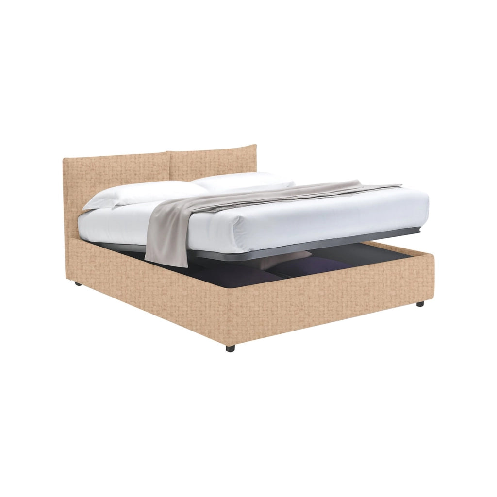 Exeter, Letto Singolo Sfoderabile Made in Italy, Beige