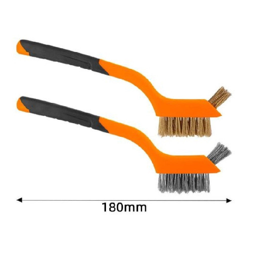 Trade Shop - Set 2 Pezzi Spazzole Metalliche 180 Mm Con Impugnatura Morbida Per Pulizia 57235 -