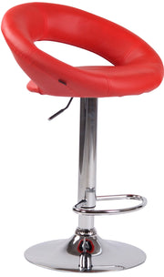 Sgabello Cucina Olinda In Similpelle rosso,cromo